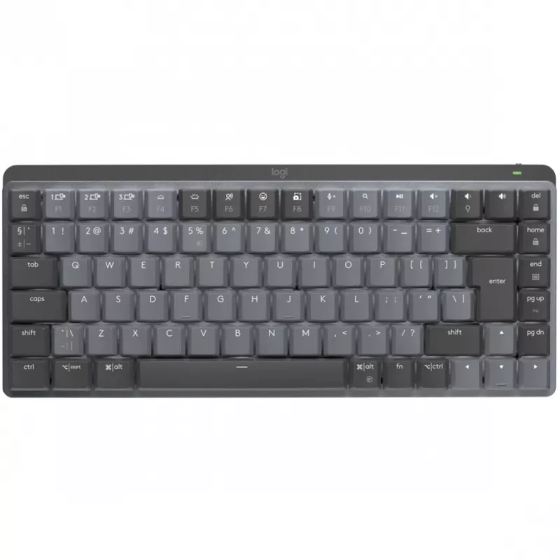 LOGITECH MX Mechanical Mini minimālistiska bezvadu apgaismota tastatūra - GRAPHITE - (US) INTL - 2.4GHZ/BT - N/A - EMEA - KLIKŠĶINOŠA
