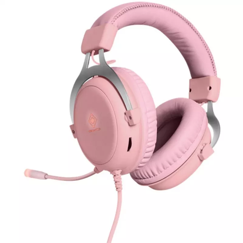 Deltaco GAM-030-P Austiņas un austiņu/mikrofona komplekts Stieples Galvas saite Spēlēm USB A tipa Rozā (GAM-030-P)