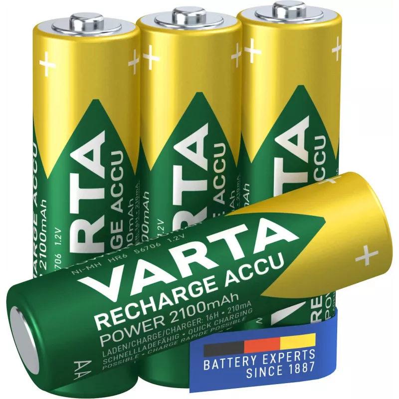 VARTA HR6 AA uzlādējamās baterijas Accu Power 2100 mAh 56706 4 gab. Zaļa, Dzeltena