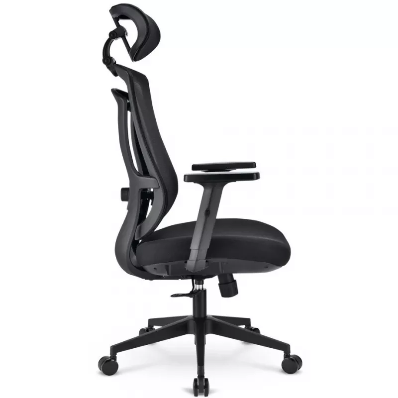 Biroja krēsls Sharkoon OfficePal C10 — melns, ergonomisks dizains, regulējams augstums