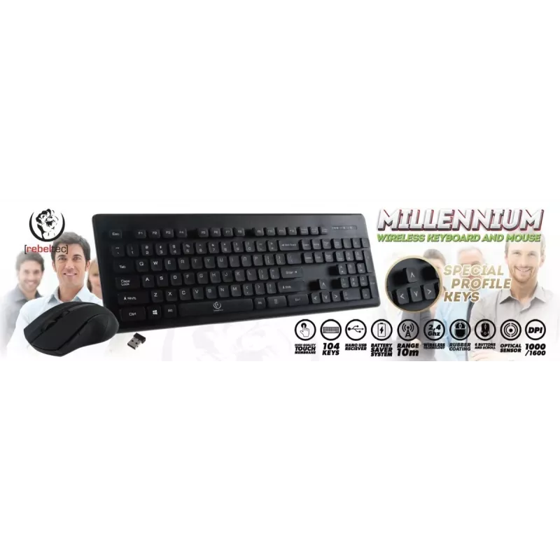 Bezvadu tastatūras un peles komplekts Millenium