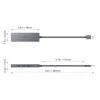 USB centrmezgls Aukey CB-H36 — 4 portu USB 3.2 Gen 1 Type-A, resursdators USB 2.0, 5000 Mbit/s, alumīnijs sudraba krāsā