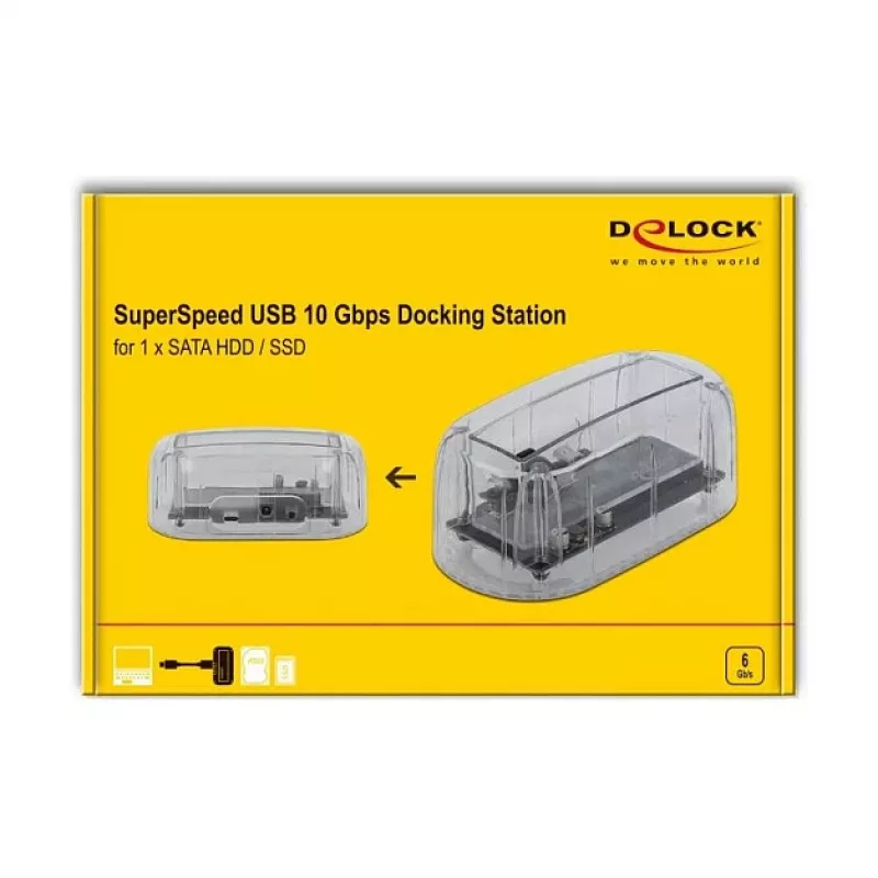 HDD/SSD korpuss DeLOCK 64089 caurspīdīgs 2,5/3,5 collu