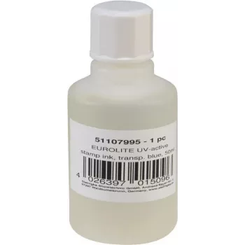 Zīmogošanas tinte EUROLITE UV-aktīva Caurspīdīgi zila 50 ml