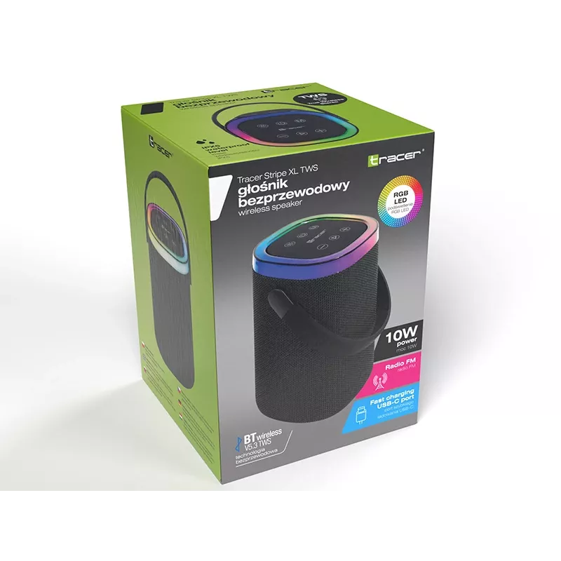 True Wireless Stereo Bluetooth austiņas TRACER TRAGLO47615 ar RGB apgaismojumu