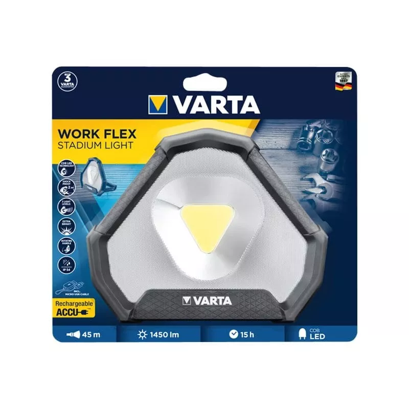 Brīvi stāvoša darba gaisma Varta Work Flex Melna