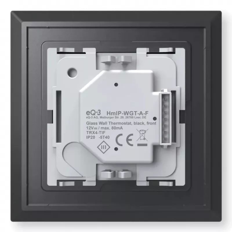 Stikla sienas termostats Homematic IP 161570A0 — digitāls, melns, 230 V, IP20