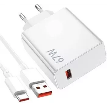 Lādētājs Xiaomi 40035 viedtālrunim balts iekštelpu maiņstrāvas USB Type-C 1 pieslēgvieta