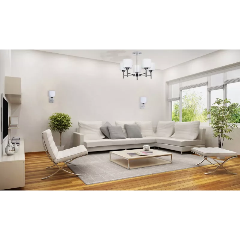 Klasiska lustra-piekaramā griestu lampa Activejet MIRA Chrome 5xE27 viesistabai