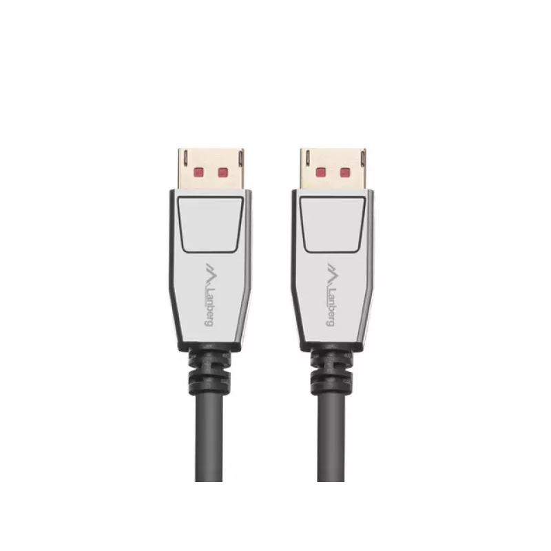 DisplayPort kabelis LANBERG CA-DPDP-20CU-0010-BK — DisplayPort uz DisplayPort, 1 m, melns/sudrabains