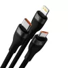 USB kabelis Baseus CASS030101 1,2 m USB A/USB C uz USB C/Micro-USB B/Lightning melns