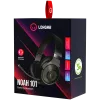 LORGAR Noah 101, Gaming austiņas ar mikrofonu, 3,5 mm ligzdas savienojums, kabeļa garums 2 m, salokāms dizains, PU ādas ausu spilventiņi, izmērs: 185*195*80 mm, 0,245 kg, melns