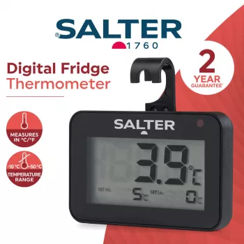 Digitālais ledusskapja termometrs Salter SA00574BFEU12 ar LCD, temperatūras diapazons no -20 līdz 50°C
