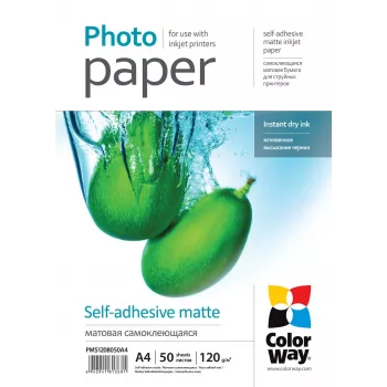 Pašlīmējošs matēts fotopapīrs ColorWay PMS1208050A4 120 g/m² A4