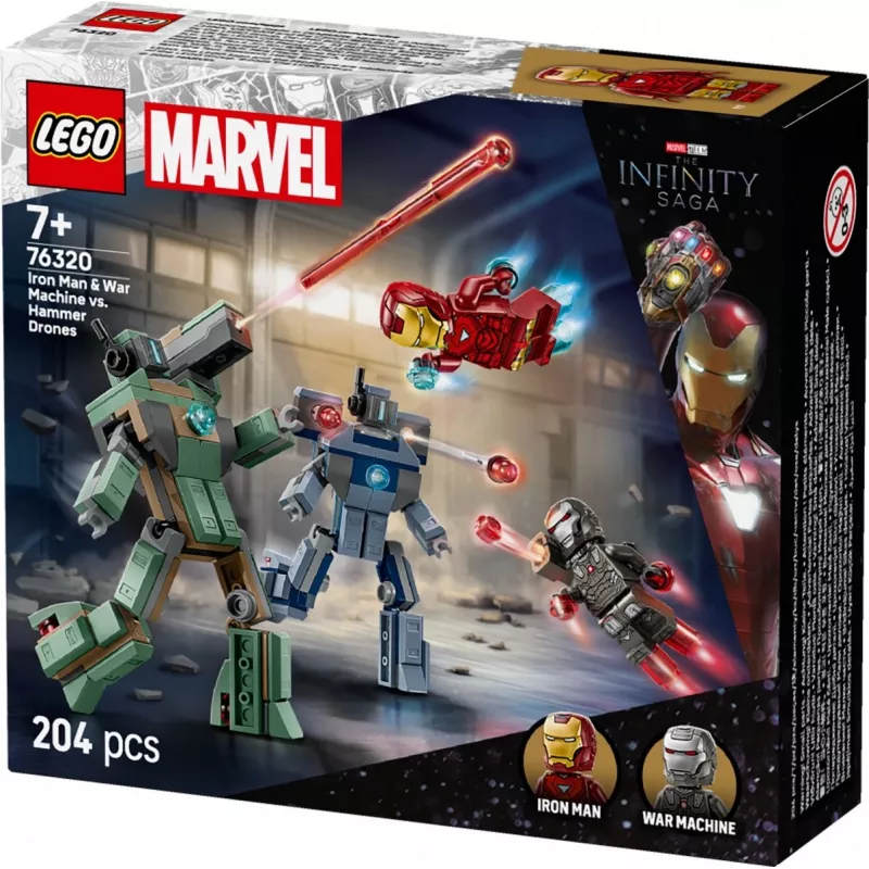 LEGO Marvel Super Heroes Iron Man War Machine konstrukcijas rotaļlietu komplekts 76320, 204 detaļas, 2 minifigūras, 100 mm augstums