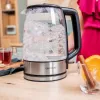Cecotec tējkanna | ThermoSense 340 Clear | elektriskā | 2200 W | 1,7 L | stikla | 360° rotācijas pamatne | caurspīdīga
