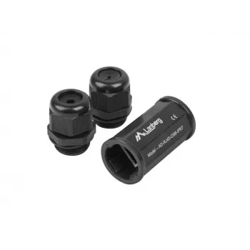 Kabeļa savienotāja adapteris RJ-45 Lanberg AD-RJ45-OS6-IP67 Melns