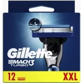 Gillette MACH3 Turbo bārdas asmens 12 gab. Nerūsējošais tērauds Vīriešiem