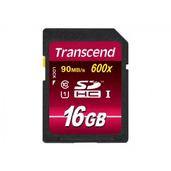 Flash Memory Transcend 16GB SDHC Class 10 UHS-I 600x TS16GSDHC10U1
