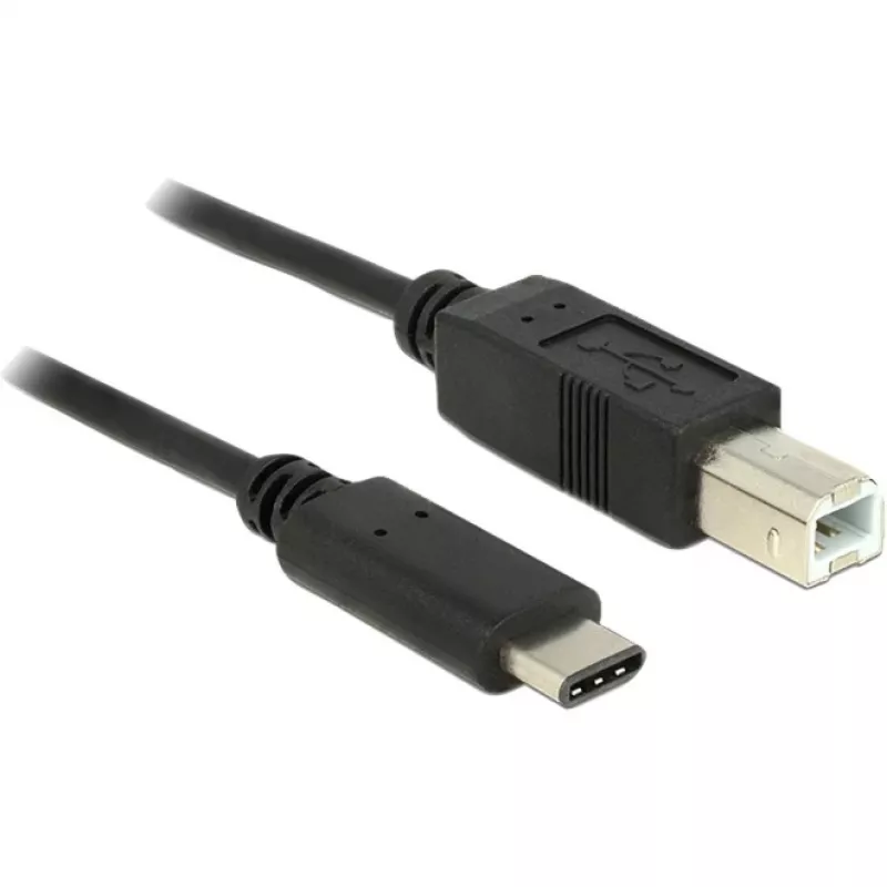 USB kabelis DeLOCK 83601 USB 2.0 1m USB C USB B Melns