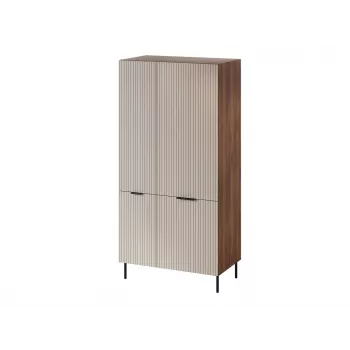 Skapis Cama Meble ALMERA Cama 5 90x52x185 cm, valrieksta rāmis, kašmira durvis, 6 plaukti