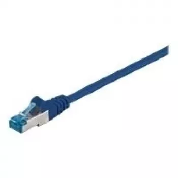 Wentronic Goobay CAT 6a komutācijas kabelis, S/FTP (PiMF), zils, 5 m - LSZH bezhalogēna, varš (93812)