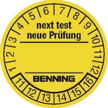 Benning pārbaudes uzlīmes 300 gab. ierīču testerim 756212 (Ø) 30 mm Nākamā pārbaude (756212)