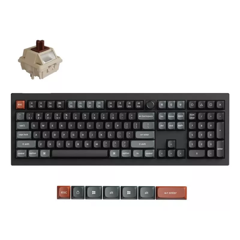 Mehāniskā pilnizmēra tastatūra Keychron V6 Ultra 8K — QWERTY, Bluetooth, RGB, melna