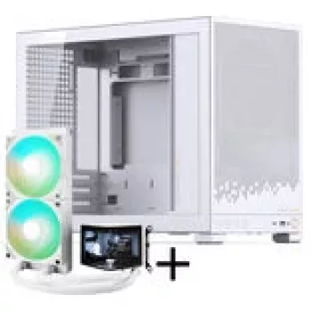 Jonsbo D32 STD PC korpuss + TRYX PANORAMA pilnīga šķidruma dzesēšana, ARGB - 240 mm, balts
