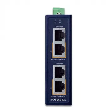Industriālais 2-portu Gigabitu Ethernet slēdzis PLANET IPOE-260-12V