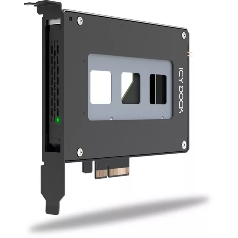 ICY Dock ToughArmor MB111VP-B - mobils atmiņas statīvs - and2 / and3 SSD mobilais statīvs - 2,5 (6,4 cm) - NVMe - PCIe 4,0 x4 - Melns (MB111VP-B)