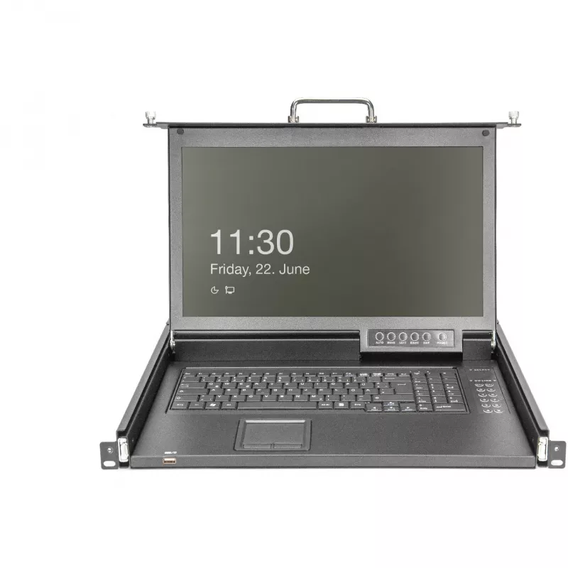 KVM Console Digitus 17 inch HD LCD 8-Port VGA German tastatūra