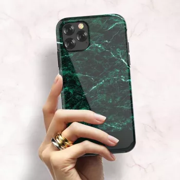 Aizsargājošs vāciņš viedtālrunim Devia Marble sērija iPhone 11 Pro Max — zaļš, plāns profils, ciets apvalks