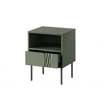 Naktsgaldiņš cama meble TRESSE 44×40×53 cm matēti zaļš, 1 atvilktne, komplektā 2