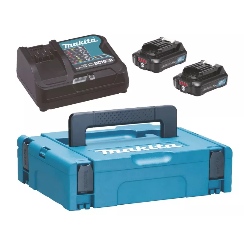 MAKITA BAROŠANAS KOMPLEKTS 12V 2x2,0Ah (BL1021Bx2+DC10SB) MAKPAC