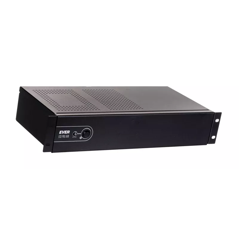 Rackmount Line-Interactive UPS EVER ECO Pro 1200 AVR CDS, 1,2 kVA (650 W izeja), 2U, 3× C13, USB-B, AVR, VRLA 12 V 5 Ah ×2
