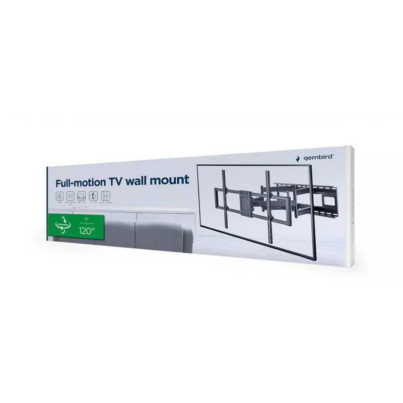 Gembird WM-120 pc(s)-01 TV stiprinājums/statīvs 3.05 m (120) Melns