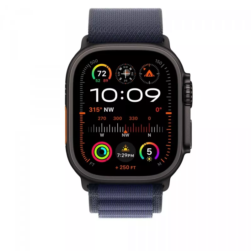 Apple 49mm Navy Alpine Loop - Mazs - Melna titāna apdare