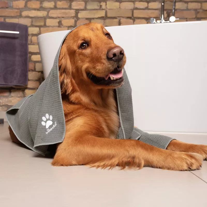 Towel VILEDA Pet Wipes 172650 450x700 mm, poliesters, mazgājams veļas mašīnā, pelēks