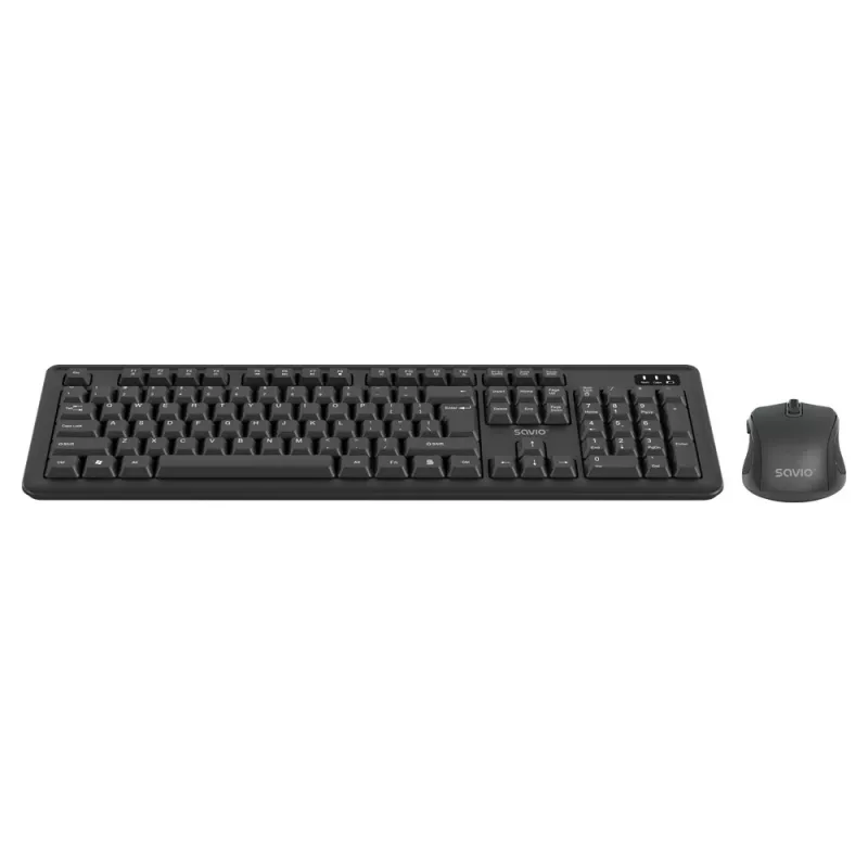Savio KB-03 tastatūra ar peli, mājām/birojam, USB, QWERTY, US English, melna