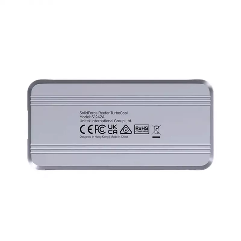 SSD korpuss Unitek S1242AGY01-EU USB4 40Gbps, M.2 NVMe, līdz 8TB, alumīnijs/plastmasa, aktīvā dzesēšana