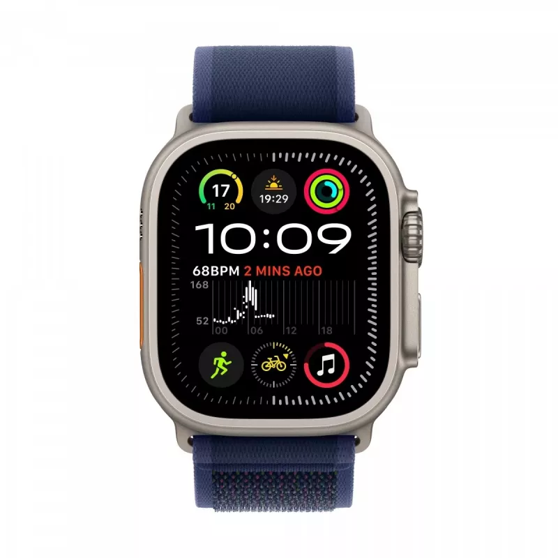 Watch Ultra 2 GPS + Cellular 49 mm dabīga titāna korpuss ar Blue Trail Loop - M/L