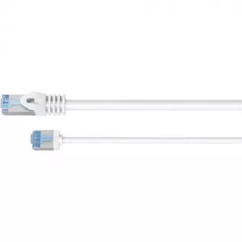 Goobay Ultra-Flexible CAT 6A komutācijas kabelis plāns U/UTP Balts - īpaši īss spraudnis (74285)