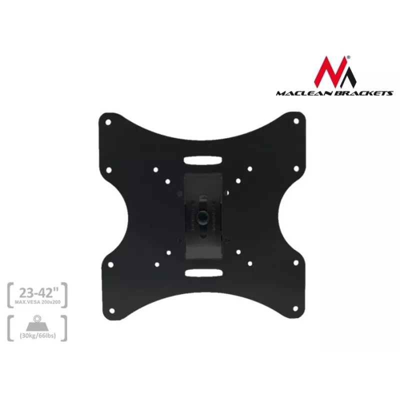 Maclean MC-501A Universāls sienas TV kronšteins 23-42 collām, līdz 30 kg, VESA 200x200, melns