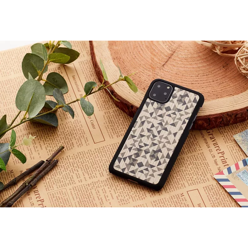 Telefona maciņš man and wood iPhone 11 Pro — mono triangle Melns, aizsargājošs cietais apvalks