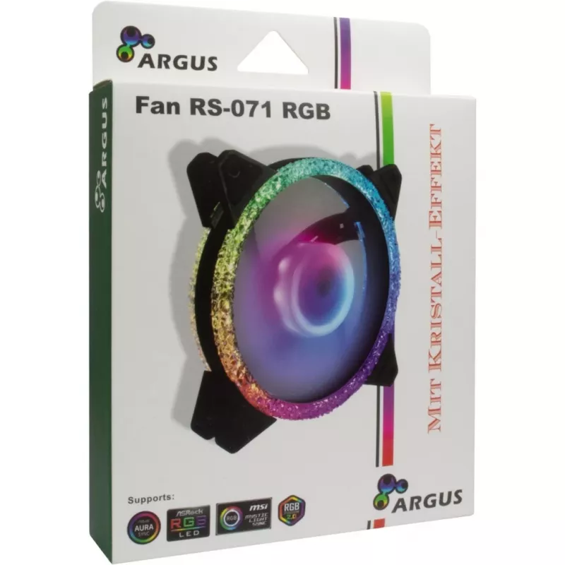 INTER-TECH RS-071 120mm ARGB korpusa ventilators - Melns