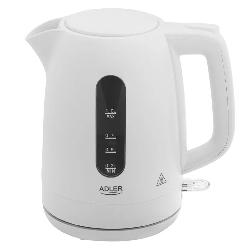 Adler AD 1380w White ir Adler produkts no mūsu Elektrisko tējkannu klāsta. Izceļas ar baltu krāsu, 1 litra tilpumu un polipropilēna materiālu.