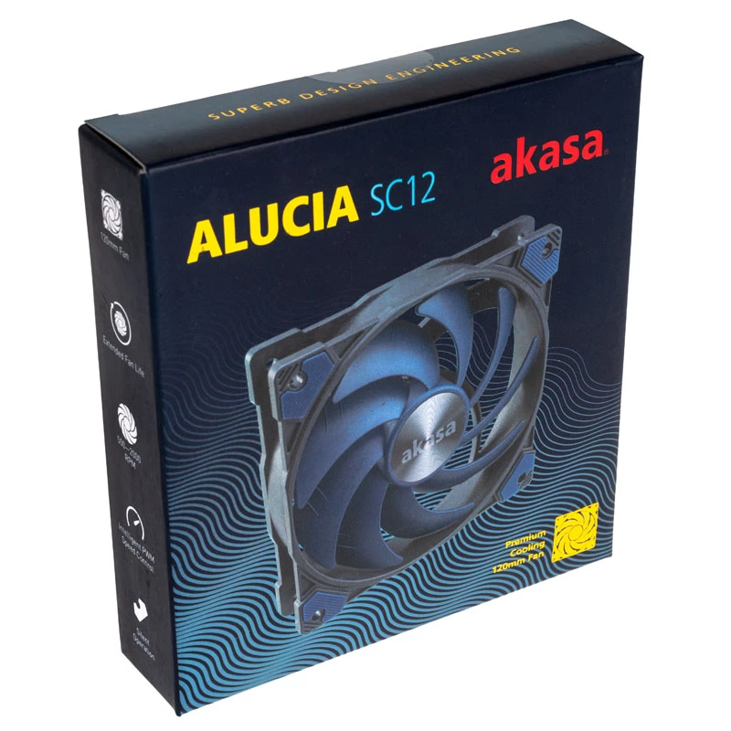 AKASA ALUCIA SC 120mm korpusa ventilators - zils
