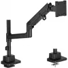 Monitora stiprinājums DIGITUS Single, skava, līdz 57 collām, 27 kg ietilpība, VESA 75x75–100x100, augstuma regulēšana, slīpums -75° līdz 75°, melns