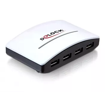 USB centrmezgls DeLOCK 4 Porti 5000 Mbit/s Melns Balts